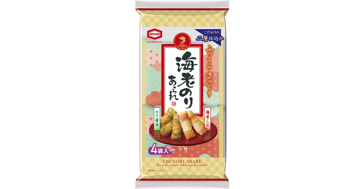 さっくりほどける食感で
お茶と一緒にほっこり食べられる
『海老のりあられ』デザインリニューアル
